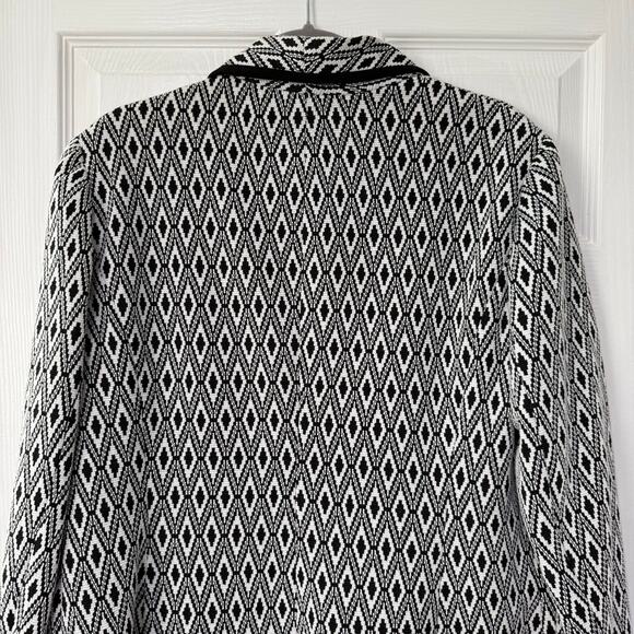 Kasper Women's Knit Diamond Print Open Front Blazer Jacket Size 12 - Picture 14 of 15
